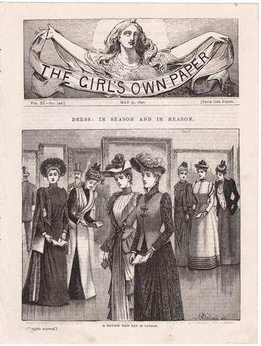 Original antique engraving from The Girl's Own Paper 1888-1890